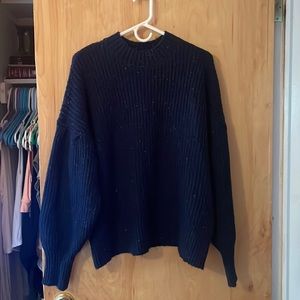 Balloon Sleeve Mock Neck Sweater